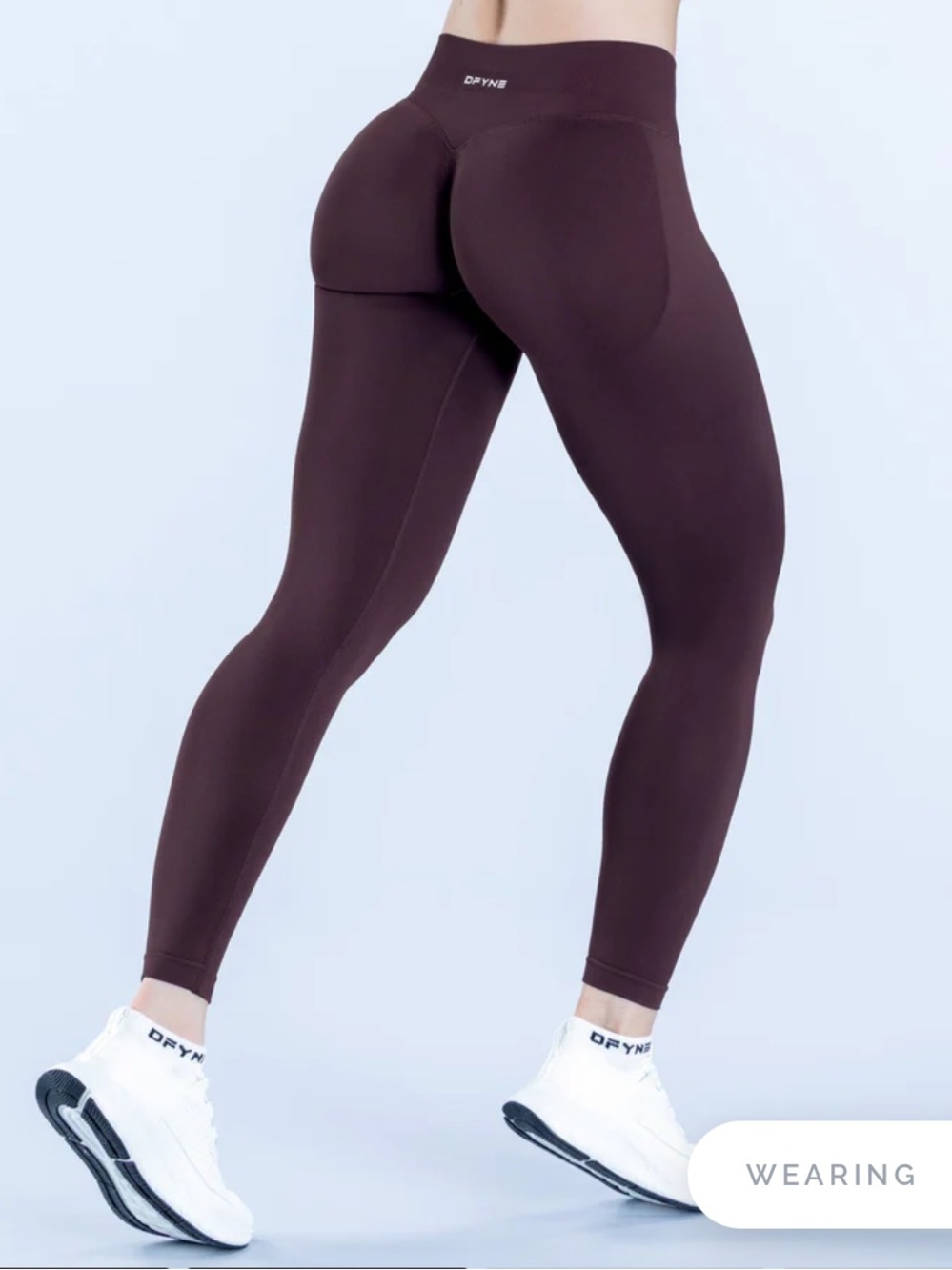 2 Piece Set! DFYNE Impact Top and Leggings - Espresso Brown
